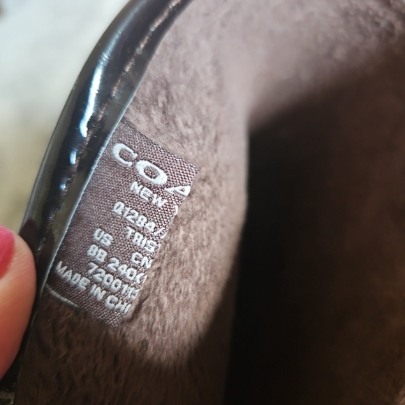 Coach Tristee Rubber Rain Boots Brown/Khaki Signature Lace Up Back Size 8 EUC - Picture 10 of 16